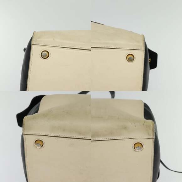 CELINE Ring Bag Hand Bag Leather Beige Gold - Picture 10 of 12